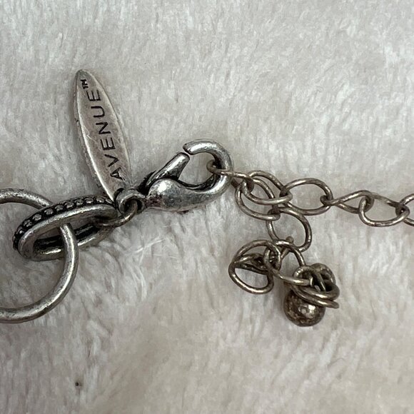 Avenue Chunky Dangle Necklace Silver Tone Orange Yellow Pink Beaded Link Chain - Picture 6 of 7